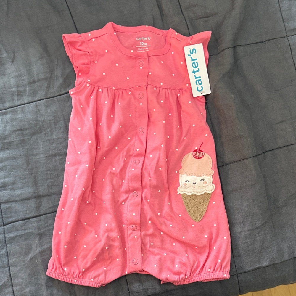 Carter's Coral Ice Cream Print Pajama Set